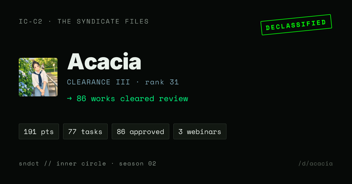 Acacia share card preview