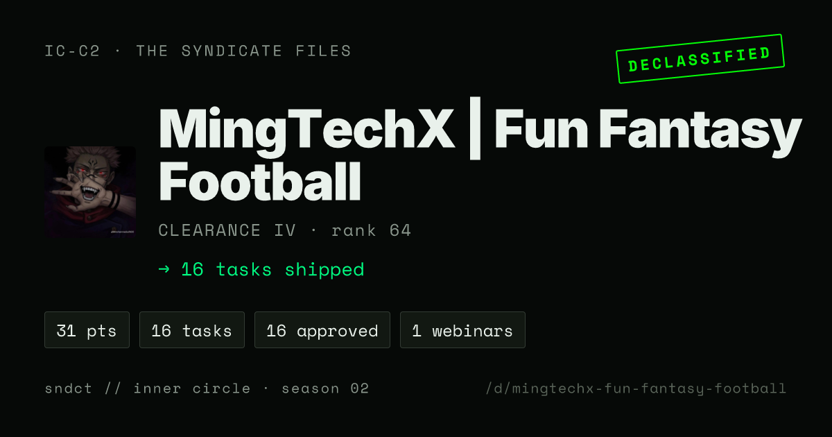 MingTechX | Fun Fantasy Football share card preview