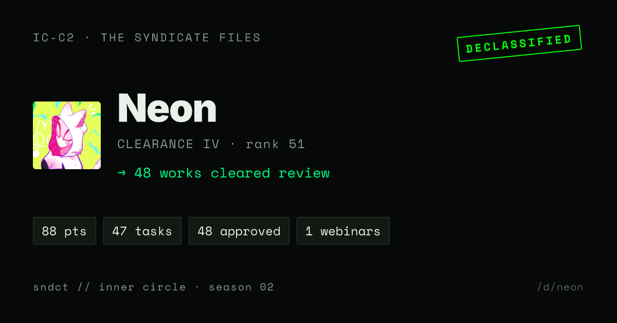 Neon share card preview