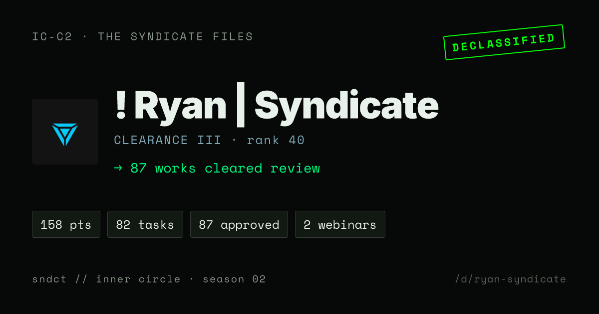 ! Ryan | Syndicate share card preview