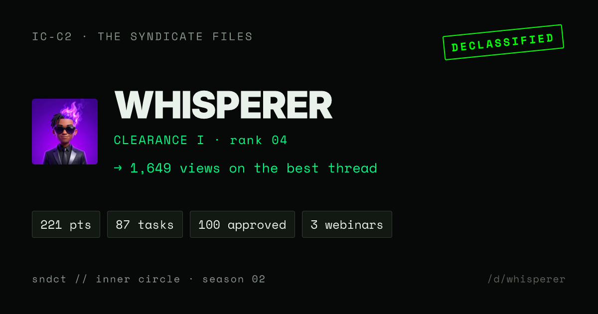 WHISPERER👁️ share card preview