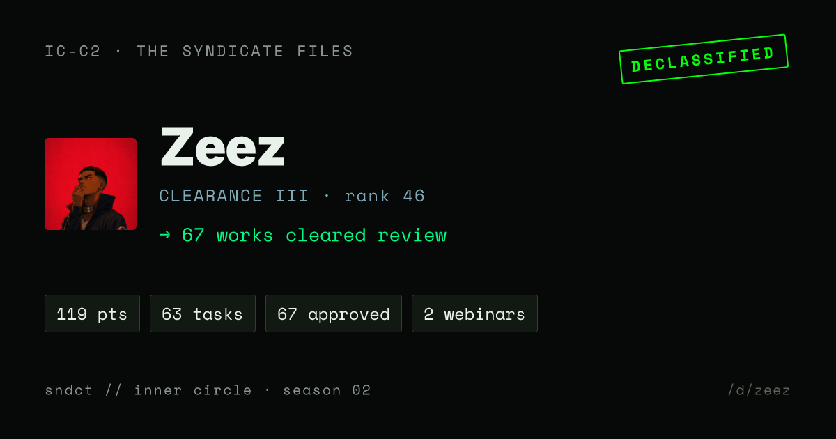 Zeez share card preview